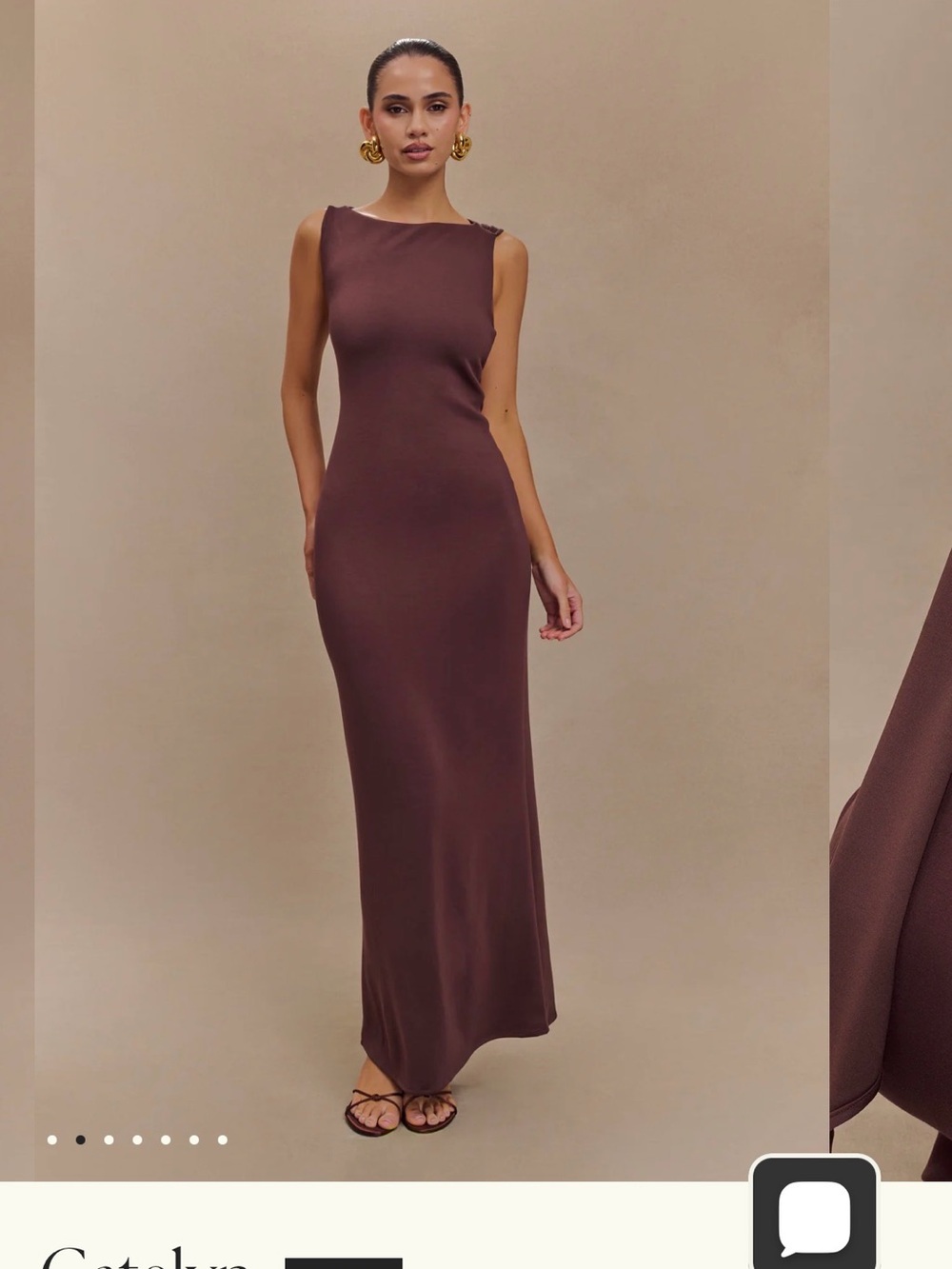MESHKI Asymmetrical Scuba Jersey Midi Dress - Cacao Brown